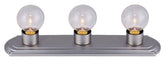 Canarm IVLBS13BPT Vanity Light, 60 W, 3-Lamp, G Lamp, Brushed Pewter Fixture